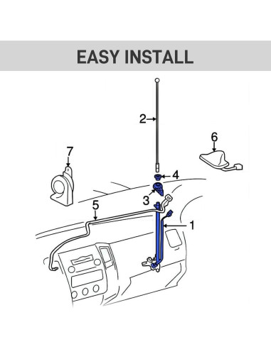 Manual de Antena Toyota Tacoma 2005-2015 - Soporte y Cubierta