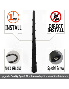 Antena Corta Toyota Highlander 2001-2013 Negra 17.78cm 2