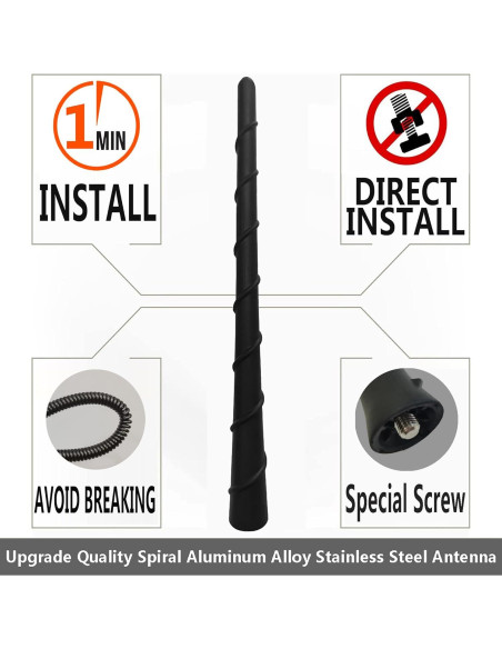 Antena Corta Toyota Highlander 2001-2013 Negra 17.78cm