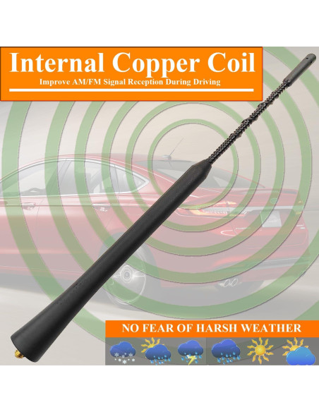 Antena de 23 cm para Ford Fusion 2013-2019 - Caucho Flexible