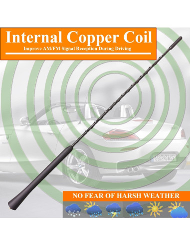 Antena de Caucho Flexible RooFox para BMW Z4/Z3 40cm