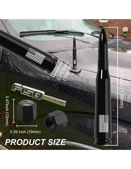 Antena de Camión Engirette 140 mm con Tapas de Válvula Neumático