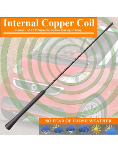 Antena de 40 cm RooFox para Smart ForTwo 2008-2015