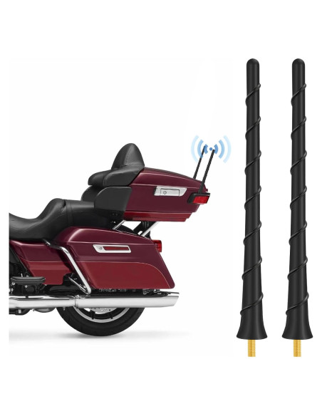 Paquete de 2 Antenas Espirales 17.78 cm GRUOIZ para Harley 1998-2024