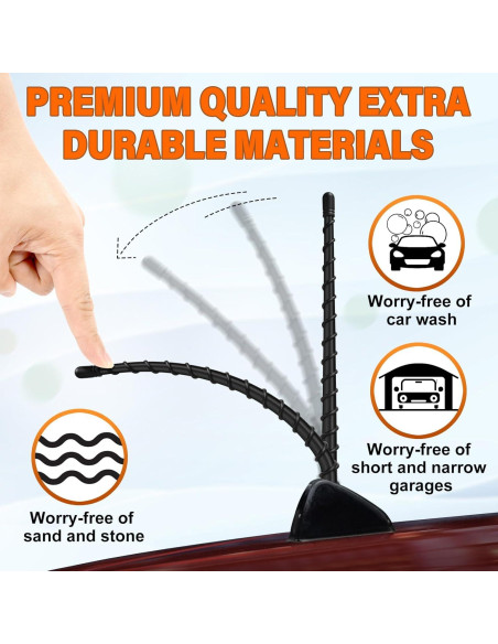 Paquete de 2 Antenas Espirales 17.78 cm GRUOIZ para Harley 1998-2024