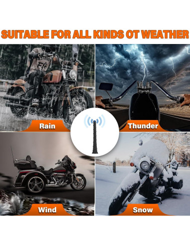 Paquete de 2 Antenas Espirales 17.78 cm GRUOIZ para Harley 1998-2024