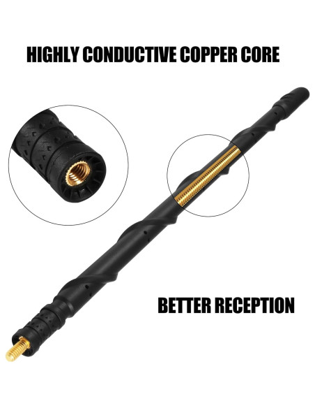 Antena corta KSaAuto 33 cm para Jeep Wrangler Gladiator 2007-2025