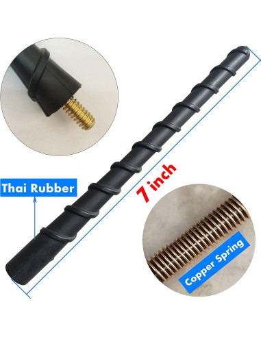 Antena de goma espiral flexible 18 cm para Dodge Ram Durango