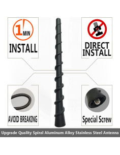 Antena Corto Flexible Espiral MINILAOMA para Toyota FJ Cruiser 2007-2015 2