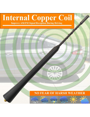 Antena de 23 cm para Ford Focus 2007-2019 - Caucho Flexible