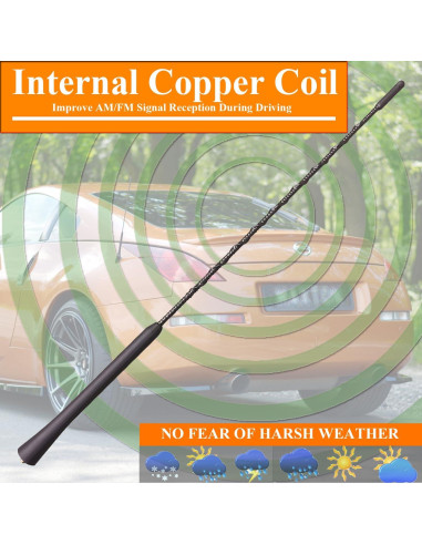 Antena de 40.6 cm para Nissan 350Z 2003-2009 - RooFox