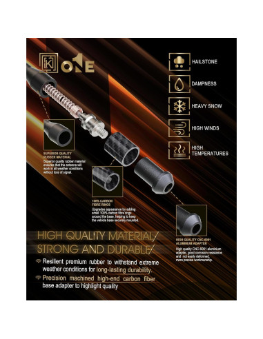 Antena de Caucho KEYO1E 20.1 cm para GMC Sierra 3500 2006-2024