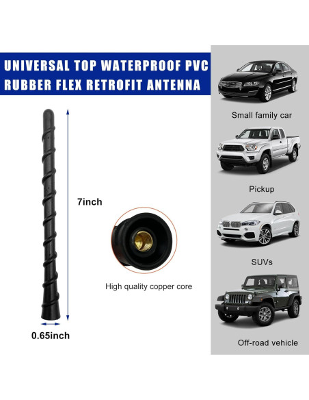 Antena Espiral para Auto Ohleats 17.78 cm Impermeable