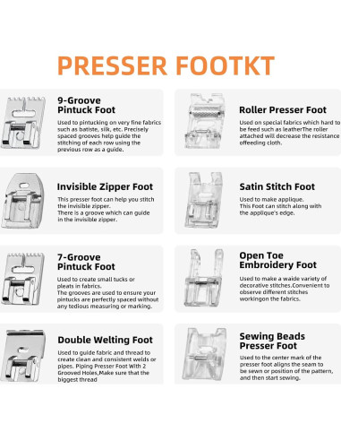 Conjunto de 16 Prensatelas para Máquina de Coser AnoleAir