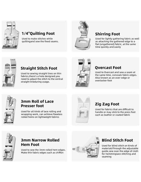 Conjunto de 16 Prensatelas para Máquina de Coser AnoleAir
