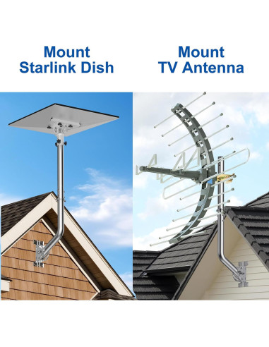 Soporte de Antena de TV Ajustable EOQO de Acero Inoxidable 61 cm