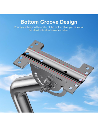 Soporte de Antena de TV Ajustable EOQO de Acero Inoxidable 61 cm