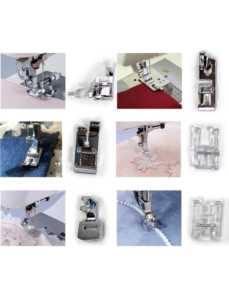 Juego de Pies de Prensatelas AMZTKDIY 12 Pcs para Coser Juego de Pies de Prensatelas AMZTKDIY 12 Pcs para Coser