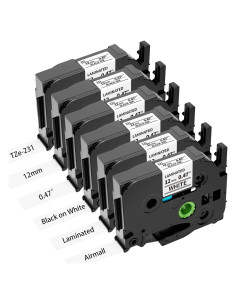 Cinta de Etiquetadora Airmall 12mm Blanca TZE231 6-Pack