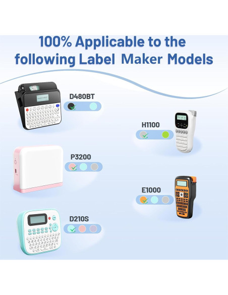 20 Cintas de Etiqueta VolenGo TZe-231 12mm Laminadas Blancas