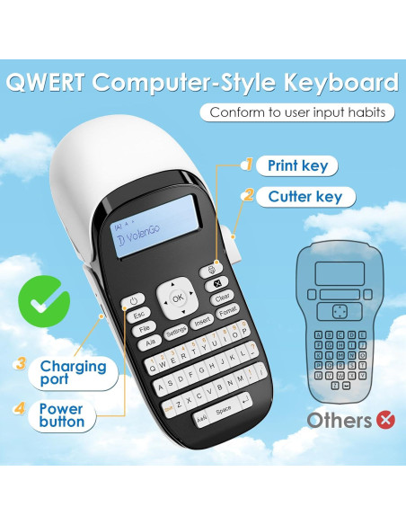 Etiquetadora Portátil VolenGo LT12 Bluetooth 12mm Recargable