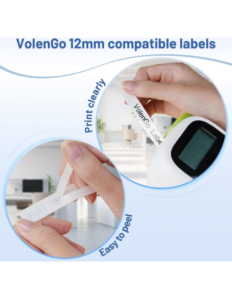 20 Cintas de Etiqueta VolenGo TZe-231 12mm Laminadas Blancas