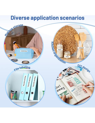 20 Cintas de Etiqueta VolenGo TZe-231 12mm Laminadas Blancas