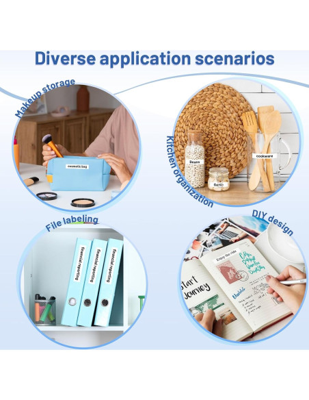 20 Cintas de Etiqueta VolenGo TZe-231 12mm Laminadas Blancas