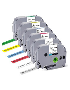 Cinta de Etiquetas TZe 12mm 6 Colores TITBIT para Brother