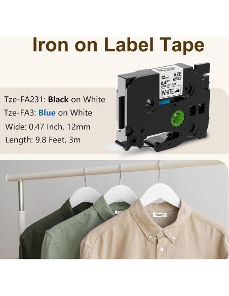 Cintas de Etiquetas de Ropa Fimax TZe-FA3 y TZe-FA231 12mm Cintas de Etiquetas de Ropa Fimax TZe-FA3 y TZe-FA231 12mm