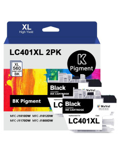 Cartuchos de Tinta Negra MxVol LC401XL Compatibles 2 Piezas