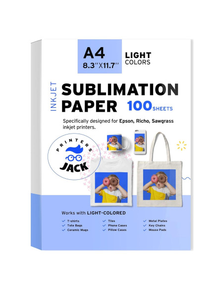 Papel de Sublimación Printers Jack A4 100 Hojas 21x29.7cm
