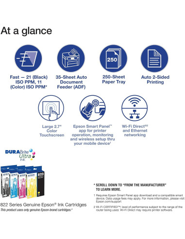Impresora Todo-en-Uno Inalámbrica Epson WF-3823 ADF 35 Páginas