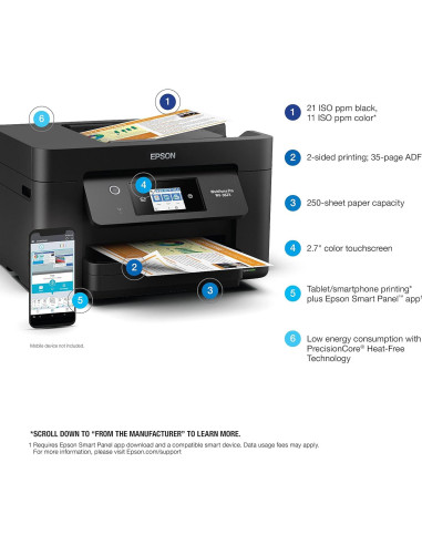 Impresora Todo-en-Uno Inalámbrica Epson WF-3823 ADF 35 Páginas