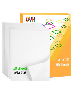Papel de Calcomanías de Vinilo Imprimible QYH - 50 Hojas Mate