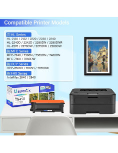 Cartucho de Tóner Negro SuperInk TN450 Compatible Brother 2