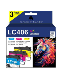 Cartuchos de Tinta Color LC406 3-Pack Brother - Cian, Magenta, Amarillo
