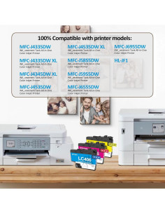 Cartuchos de Tinta Color LC406 3-Pack Brother - Cian, Magenta, Amarillo 2