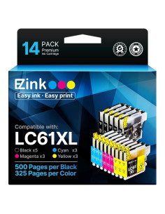 Cartuchos de tinta E-Z Ink compatibles Brother LC61 - 14 unidades
