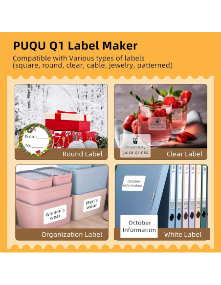 Impresora de Etiquetas PUQU Q1 Bluetooth 50mm x 30mm Impresora de Etiquetas PUQU Q1 Bluetooth 50mm x 30mm