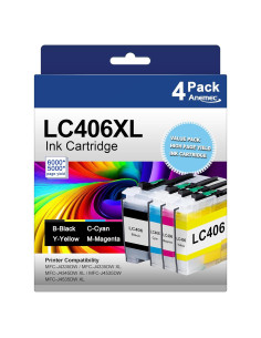 Cartuchos de tinta Anemec LC406XL para impresoras Brother - 4 unidades