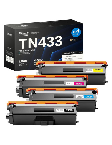 Cartucho de Tóner Reemplazo Timink TN433 TN436 4 Pack BK/C/M/Y