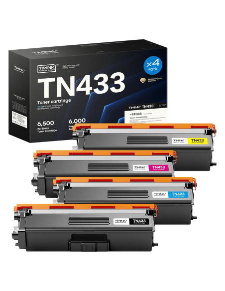 Cartucho de Tóner Reemplazo Timink TN433 TN436 4 Pack BK/C/M/Y
