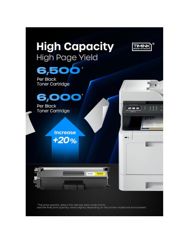 Cartucho de Tóner Reemplazo Timink TN433 TN436 4 Pack BK/C/M/Y