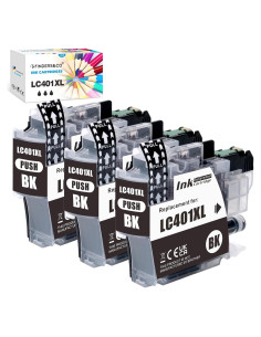 Cartuchos de Tinta Negra Brother LC401XL BK - Paquete de 3