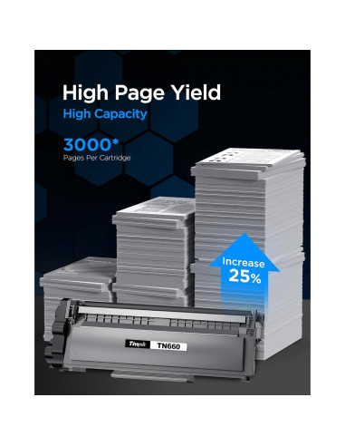 Cartucho de Tóner Negro Timink TN660 Alto Rendimiento 4 Unidades