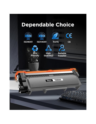 Cartucho de Tóner Negro Timink TN660 Alto Rendimiento 4 Unidades