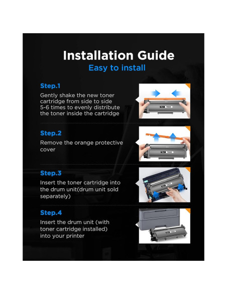 Cartucho de Tóner Negro Timink TN660 Alto Rendimiento 4 Unidades