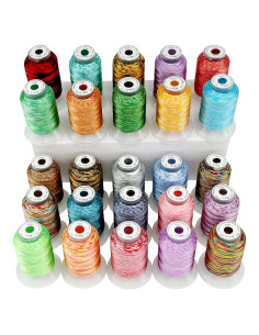 Kit de Hilo de Bordado Variegado New Brothread 25 Colores 500M