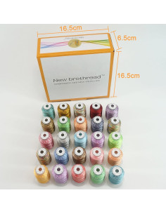 Kit de Hilo de Bordado Variegado New Brothread 25 Colores 500M 2